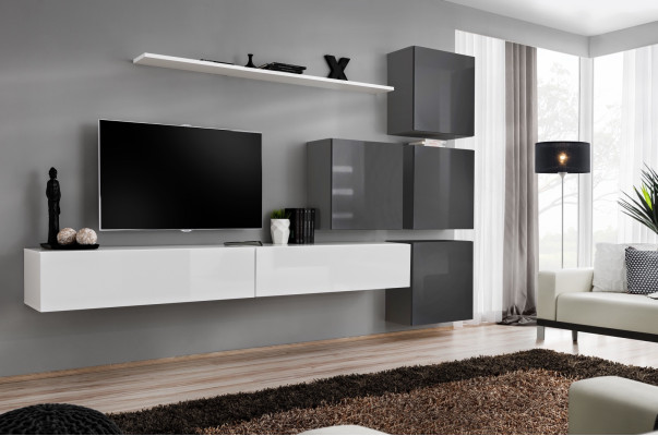 Blanco mueble para TV de madera Juego completo de muebles de salón moderno.