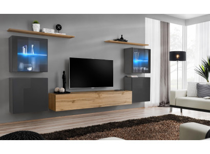 Diseñador Braun pared del salón de la unidad de estanterías armario sala de estar de madera muebles estilo moderno