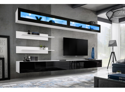 Conjunto de pared 6 piezas Sala de estar de lujo TV Stand Estante de pared Diseño de mobiliario