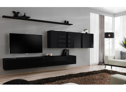 Negro pared de la sala de estar muebles de la sala de estar moderno diseño aparador armario de pared diseñador