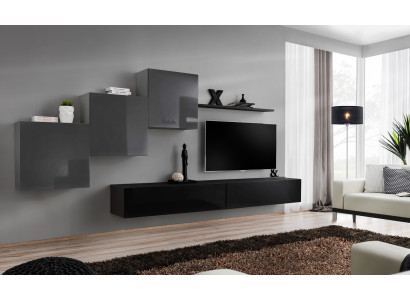 Mueble de TV negro moderno para salón, mueble de salón, muebles, armarios, muebles nuevos.