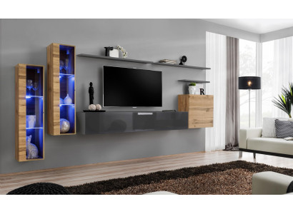 Muebles de diseño de lujo, conjunto de muebles de salón, aparador, soporte de TV, instalación, estante de pared.