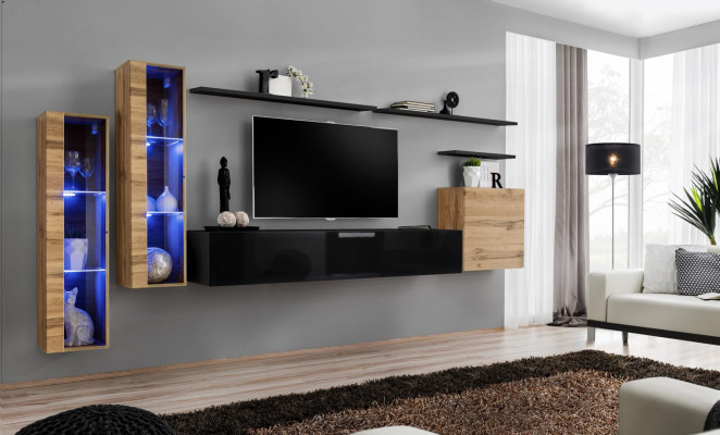 Muebles de lujo, pared de la sala, aparador, armario de diseño, decoración, soporte de TV.