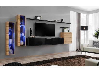 Muebles de lujo, pared de la sala, aparador, armario de diseño, decoración, soporte de TV.