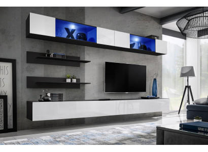 Mueble de madera para el salón 2 armarios de pared estantes de pared juego de diseño decoración