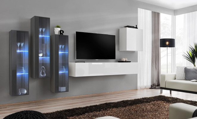 Muebles de sala de estar, conjunto de armario de diseño, aparador de sala de estar, estante de pared, vitrina colgante.