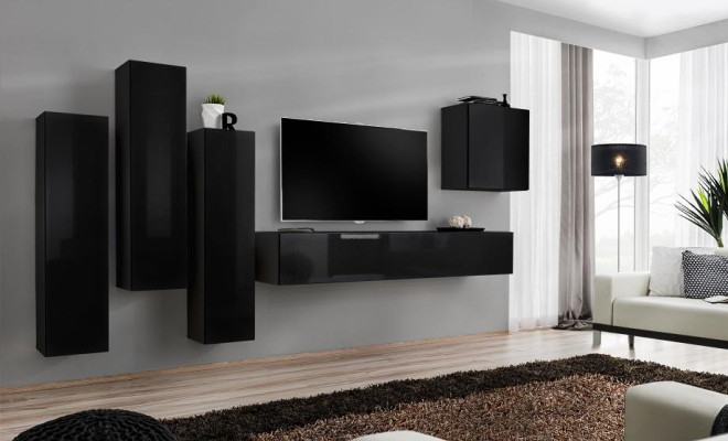 Muebles de salón de 5 piezas. Soporte de TV, armario de pared para el salón, conjunto de muebles, grupo nuevo.
