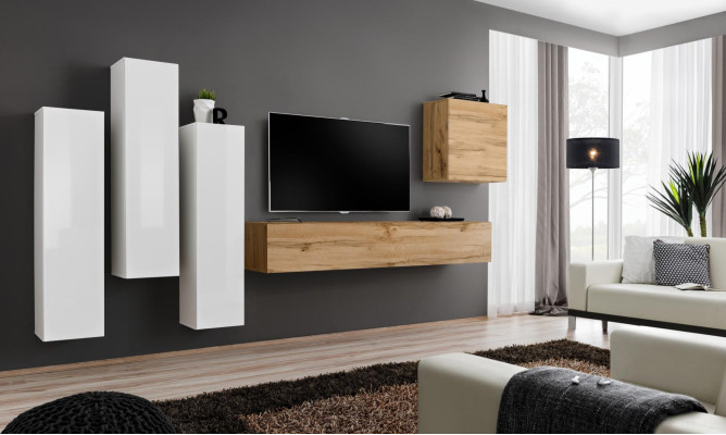 Mueble de TV moderno de madera Marrón Aparador de salón Nuevo Modular de sala