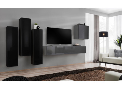 Soporte de TV gris Aparador de lujo Mueble de salón moderno completo