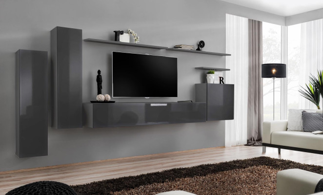 Conjunto de pared para la sala de estar con muebles de lujo completo, diseño de sala de estar.