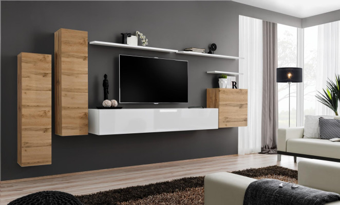Conjunto de sala de estar 7 piezas con soporte para TV, estante de lujo de diseño moderno muebles nuevos