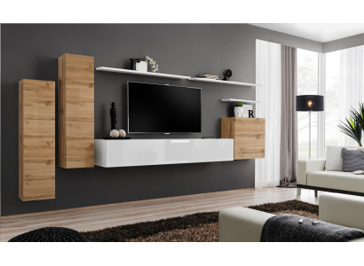Conjunto de sala de estar 7 piezas con soporte para TV, estante de lujo de diseño moderno muebles nuevos
