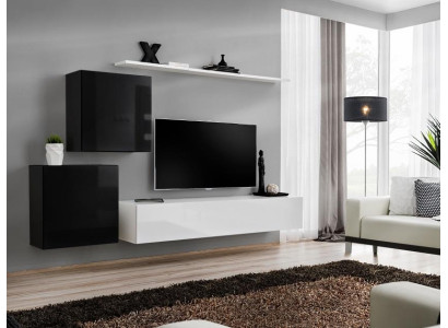 Sala de estar Mueble de pared Blanco Soporte para TV Diseño Aparador Decoración Armario de pared