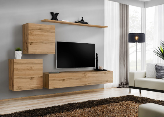 Conjunto de sala de estar, soporte para TV, set de sala de estar de 4 piezas, muebles de sala de estar modernos, sala de estar de madera.