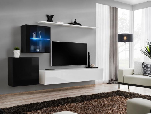 Muebles de salón de diseñador moderno conjunto de pared de 260 cm lujosa vitrina.