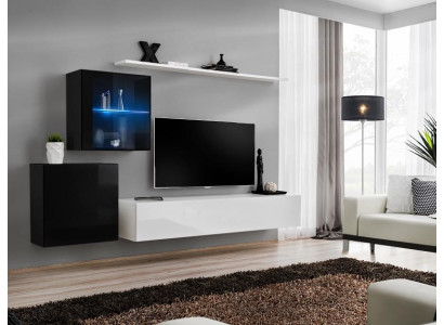 Muebles de salón de diseñador moderno conjunto de pared de 260 cm lujosa vitrina.