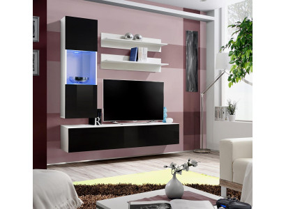 Mueble de madera de lujo, pared de salón, conjunto completo de diseño de 4 piezas para la sala de estar.