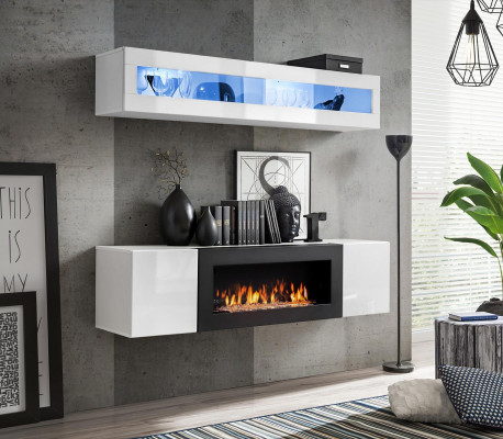 Conjunto de salón de lujo blanco con muebles modernos de salón, 2 piezas.