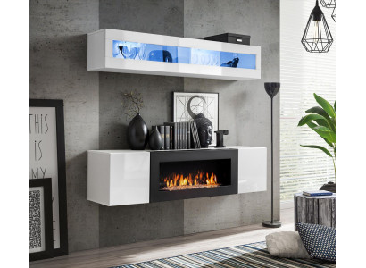 Conjunto de salón de lujo blanco con muebles modernos de salón, 2 piezas.