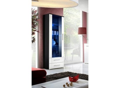 Diseñador negro vitrina estantería armario de madera sala de estar moderna.