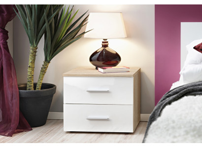 Diseñador de dormitorio Mesita de noche beige Mobiliario moderno Mesas auxiliares