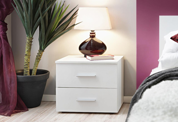 Muebles de diseñador mesita de noche dormitorio blanco Mobiliario moderno de lujo