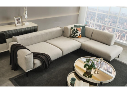 Sofá esquinero blanco en forma de L, sofá de diseñador, sofás tapizados, muebles de salón nuevos.
