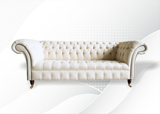 Chesterfield Crema Tela Sala de estar Nuevo Creativo Diseño Moderno Muebles de Lujo Sofá