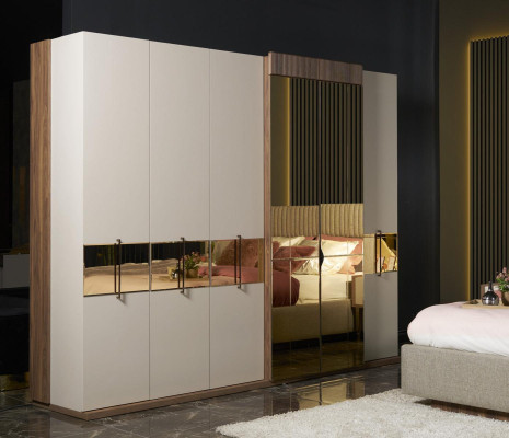 Armario de ropa de diseño lujo, armario de estilo moderno, muebles de dormitorio nuevos.