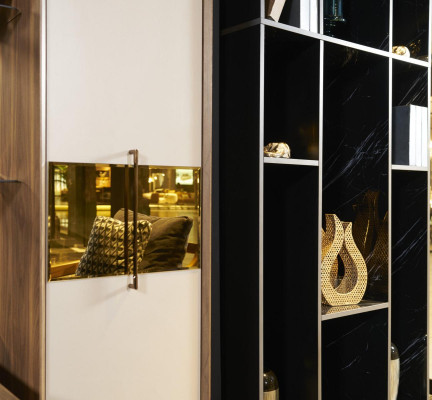 Armario de ropa de diseño lujo, armario de estilo moderno, muebles de dormitorio nuevos.