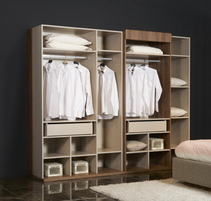 Armario de ropa de diseño lujo, armario de estilo moderno, muebles de dormitorio nuevos.