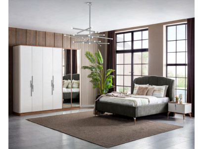 Juego de dormitorio de lujo, cama completa de lujo con 2 mesitas de noche modernas, conjunto de 3 piezas nuevo.