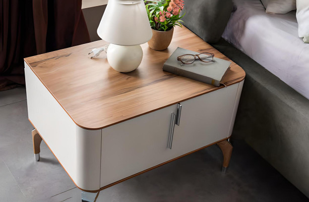 Juego de dormitorio de lujo, cama completa de lujo con 2 mesitas de noche modernas, conjunto de 3 piezas nuevo.