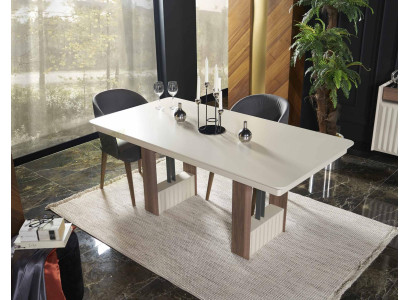 Mesa de comedor de lujo en color beige moderno, mesa de cocina rectangular, mesa de comedor rectangular nueva.