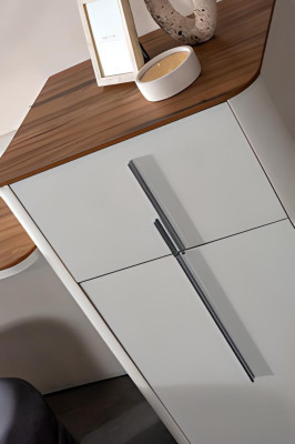 Diseño moderno de tocador blanco con espejo, muebles de lujo para dormitorio, 2 piezas, nuevo.