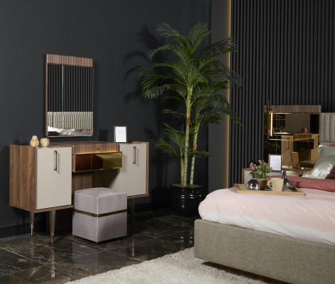 Diseño moderno tocador con espejo Muebles de lujo para dormitorio 2 piezas Nuevos