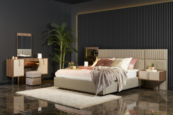 Diseño moderno tocador con espejo Muebles de lujo para dormitorio 2 piezas Nuevos