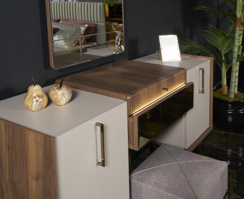 Diseño moderno tocador con espejo Muebles de lujo para dormitorio 2 piezas Nuevos