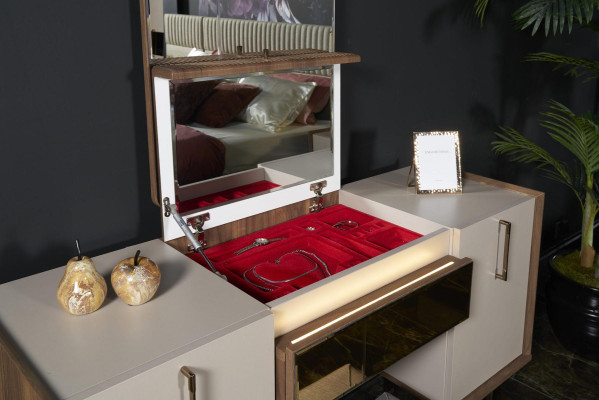 Diseño moderno tocador con espejo Muebles de lujo para dormitorio 2 piezas Nuevos