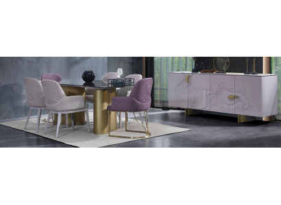 Esquina de comedor, muebles de comedor, grupo de comedor, conjunto de mesa de comedor de 9 piezas, rosa de madera.