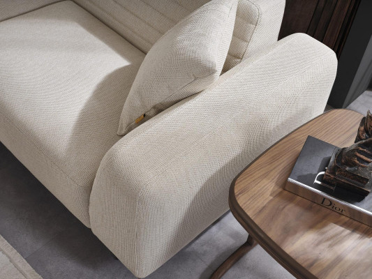 Conjunto de sala de estar Sofá de esquina en forma de U Nuevo Sillón de lujo Mesa de centro de madera Heces