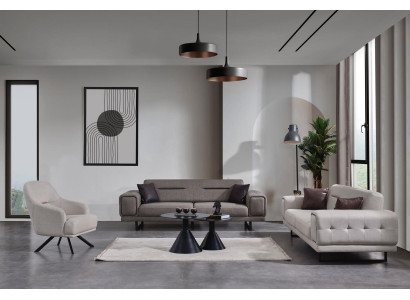 Sofás de sala completa lujo 2x sofá de tres plazas sillón moderno muebles.