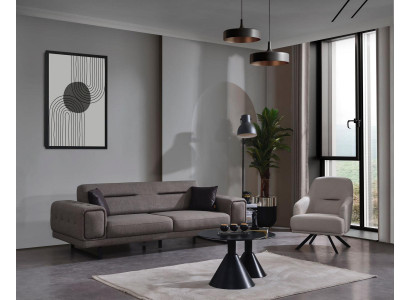 Juego de sofá de lujo de 2 piezas, sillón de lujo, sofá, sofá de tres plazas, mobiliario de sala de estar.