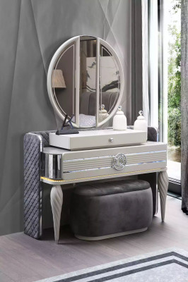 Dormitorio tocador con espejo de lujo nueva consola diseño moderno.