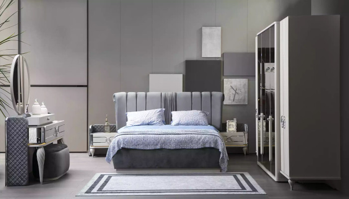 Dormitorio tocador con espejo de lujo nueva consola diseño moderno.