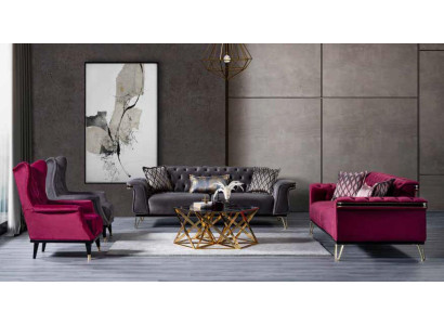 Sofá de tres plazas Lujo Moderno Sofá Diseñador Muebles tapizados de salón