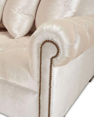 Sofá esquinero blanco de tela Chesterfield Design sofás tapizados sofás de lujo muebles.