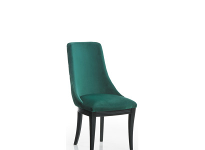 4 sillas verdes de lujo, clásicas, de comedor, modernas, de madera maciza.