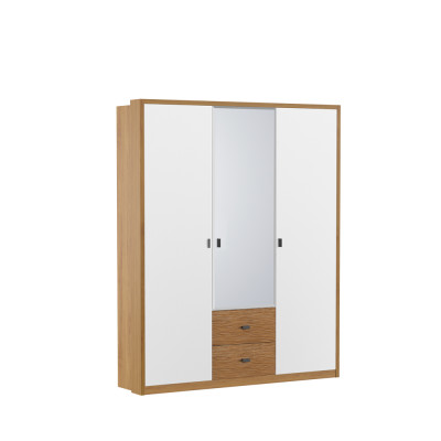 Diseño armario de dormitorio armario moderno de madera de 3 puertas con espejo.