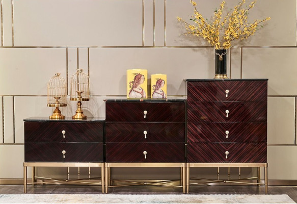 Cómoda Armario Armario alto Diseño Cómodas Armarios Mesa Muebles de alto brillo Nuevos